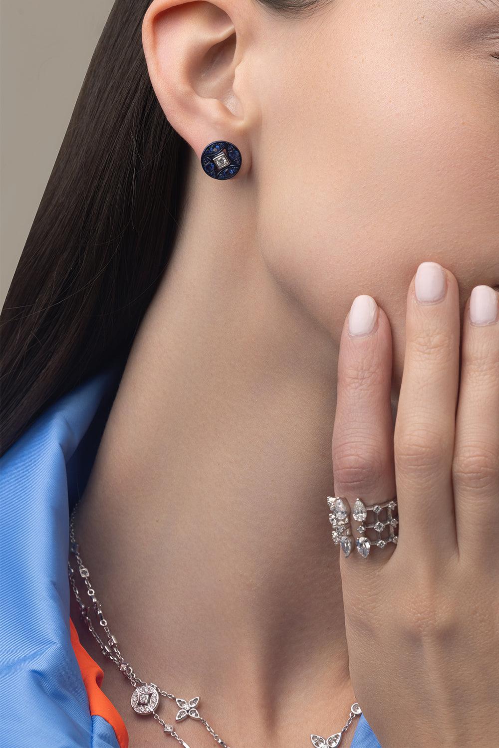 Lucilla Stud Earrings-WHITE GOLD-JEWELRYFINE JEWELEARRING-MARIANI