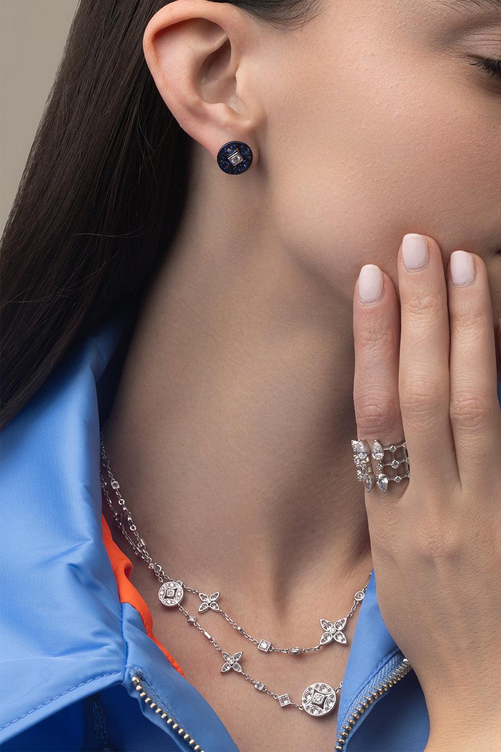 Lucilla Stud Earrings-WHITE GOLD-JEWELRYFINE JEWELEARRING-MARIANI