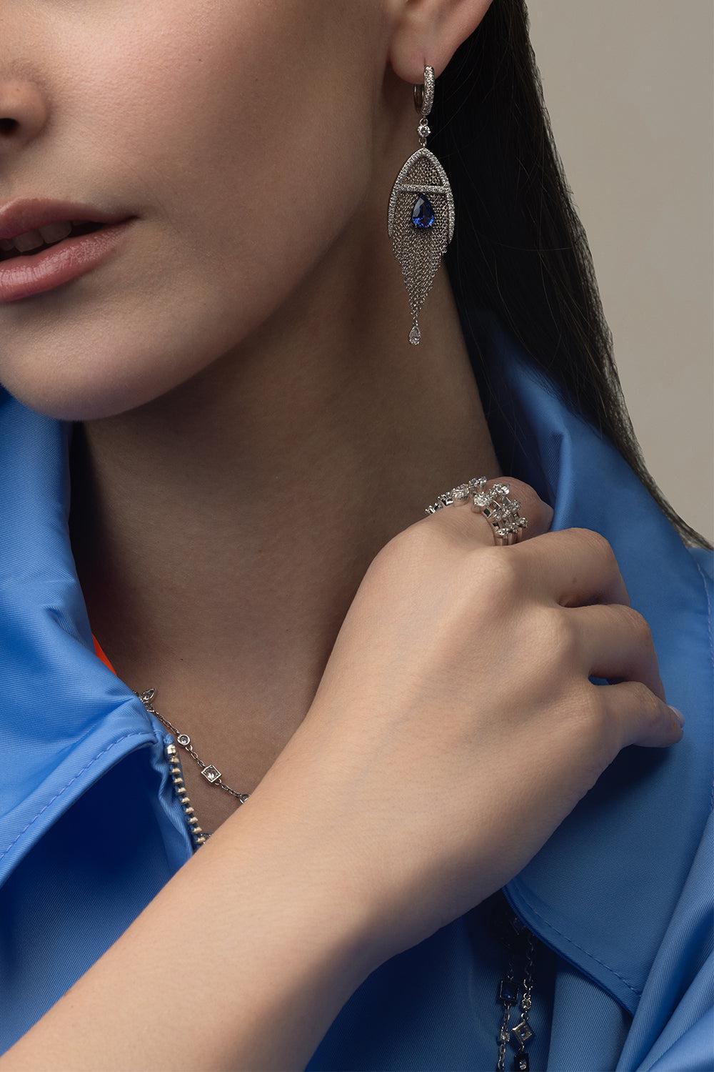 Mitre Earrings-WHITE GOLD-JEWELRYFINE JEWELEARRING-MARIANI