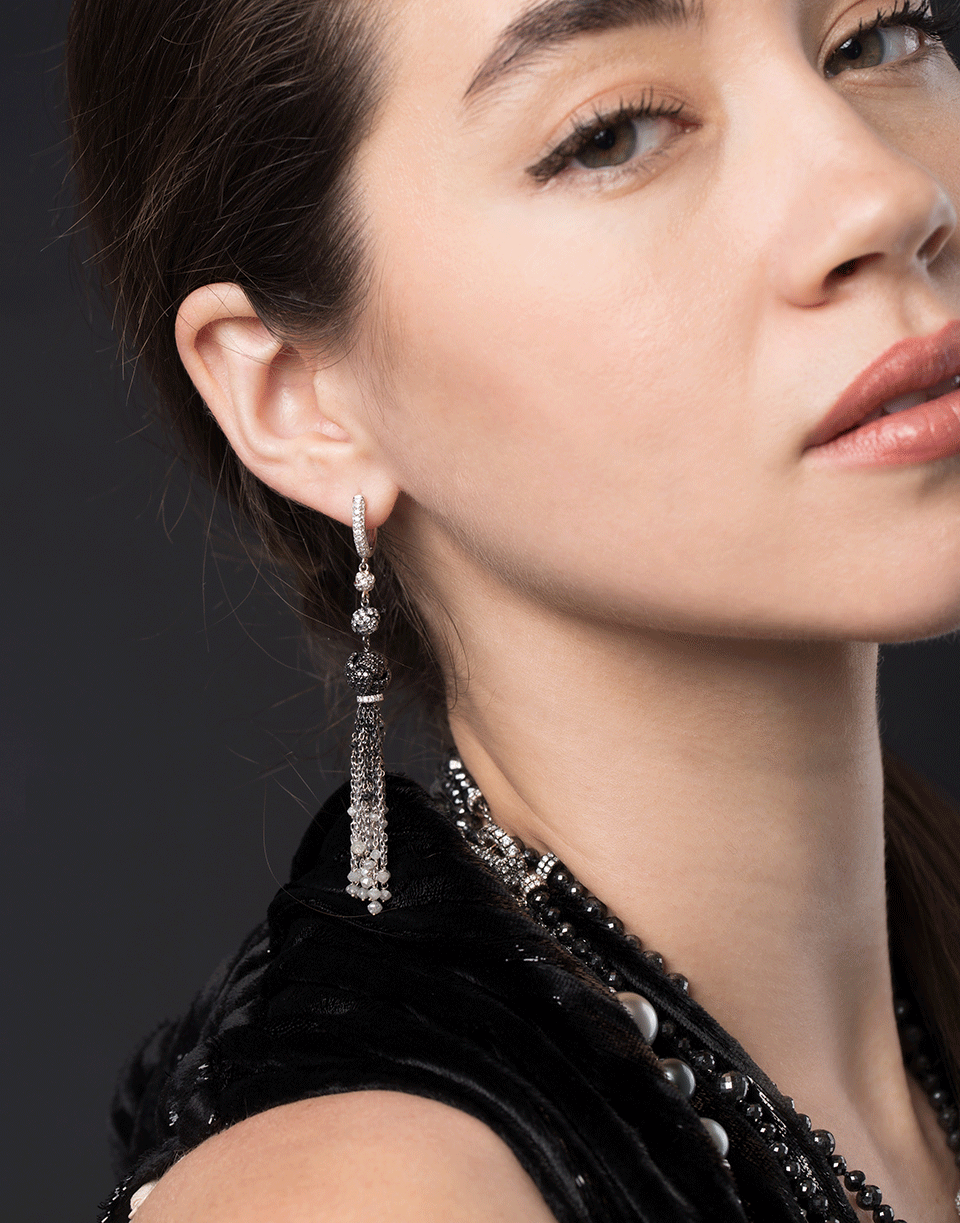 MARIANI-Nodi Diamond Knot Earrings-WHITE GOLD