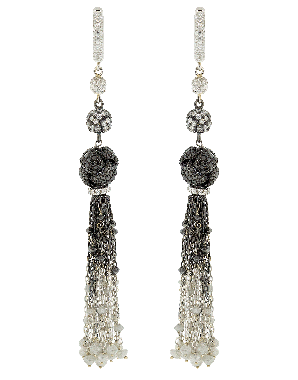 MARIANI-Nodi Diamond Knot Earrings-WHITE GOLD