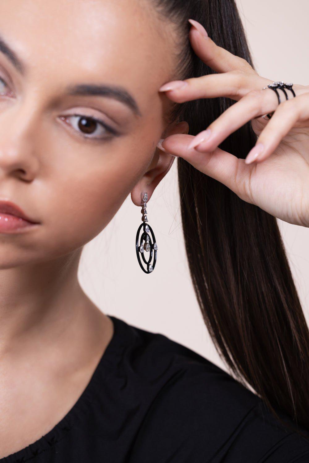 MARIANI-Odyssey Drop Earrings-WHITE GOLD