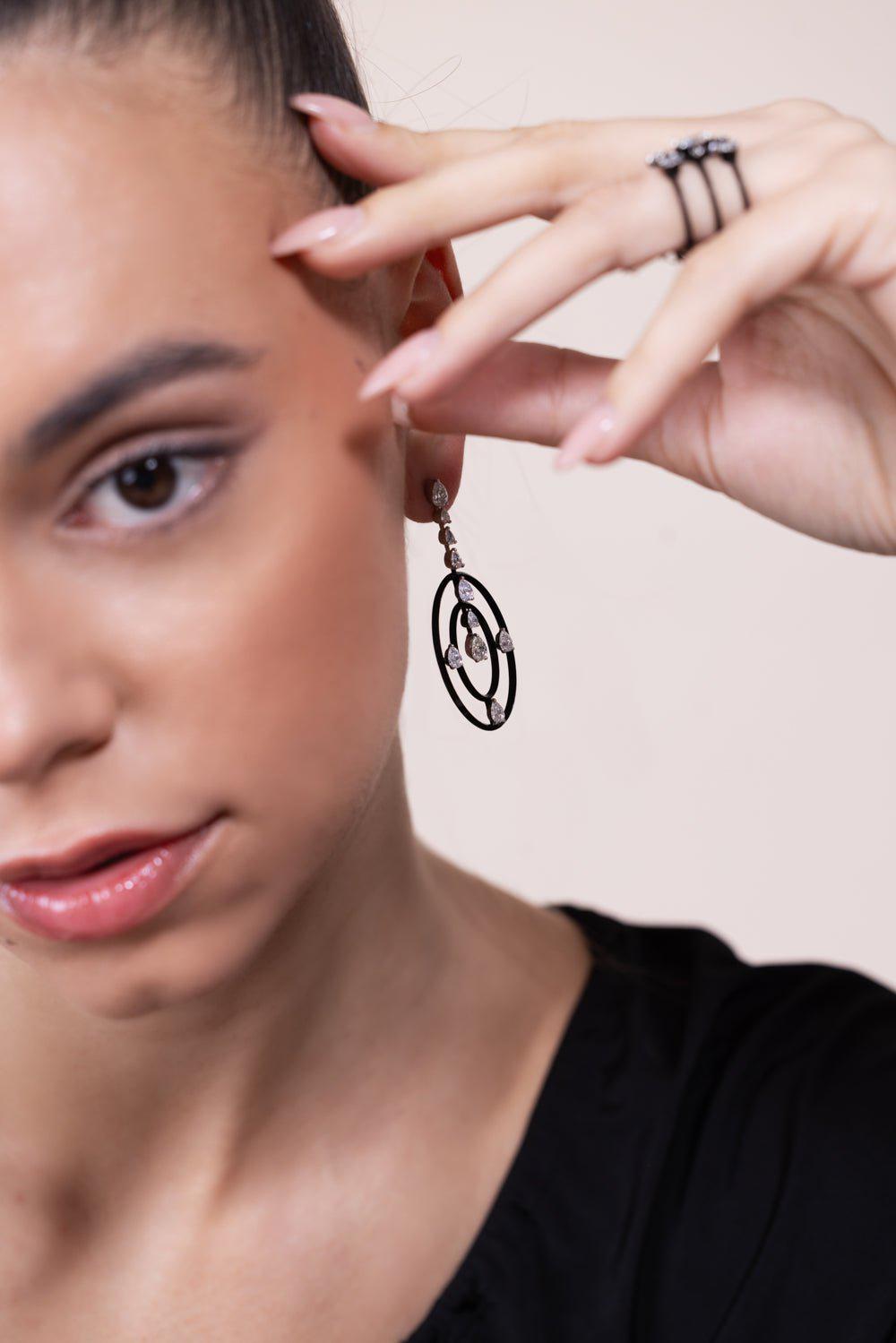 MARIANI-Odyssey Drop Earrings-WHITE GOLD