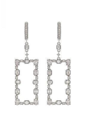 Rectangle Drop Earrings-WHITE GOLD-JEWELRYFINE JEWELEARRING-MARIANI