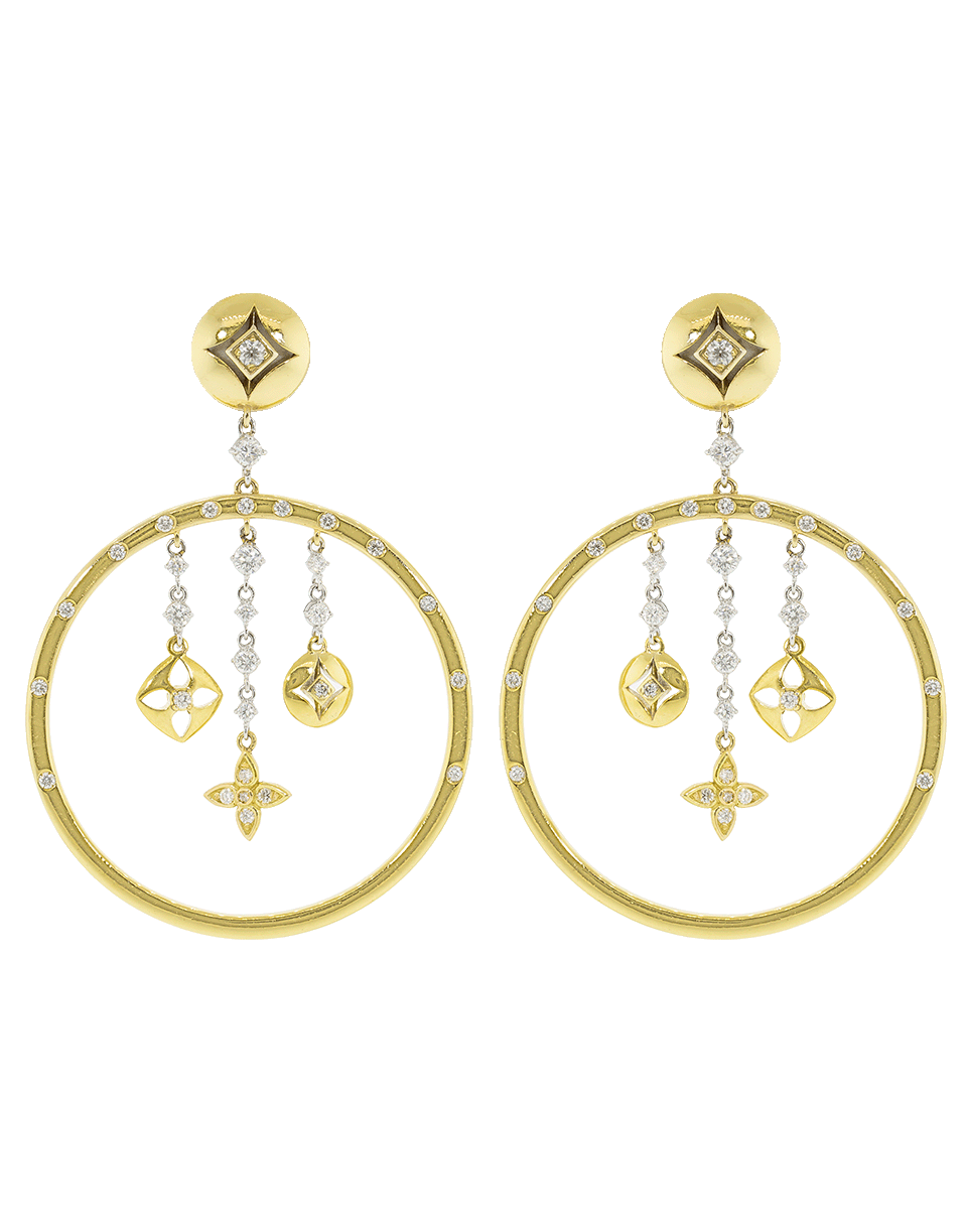 MARIANI-Lucilla Drop Diamond Hoop Earrings-YELLOW GOLD