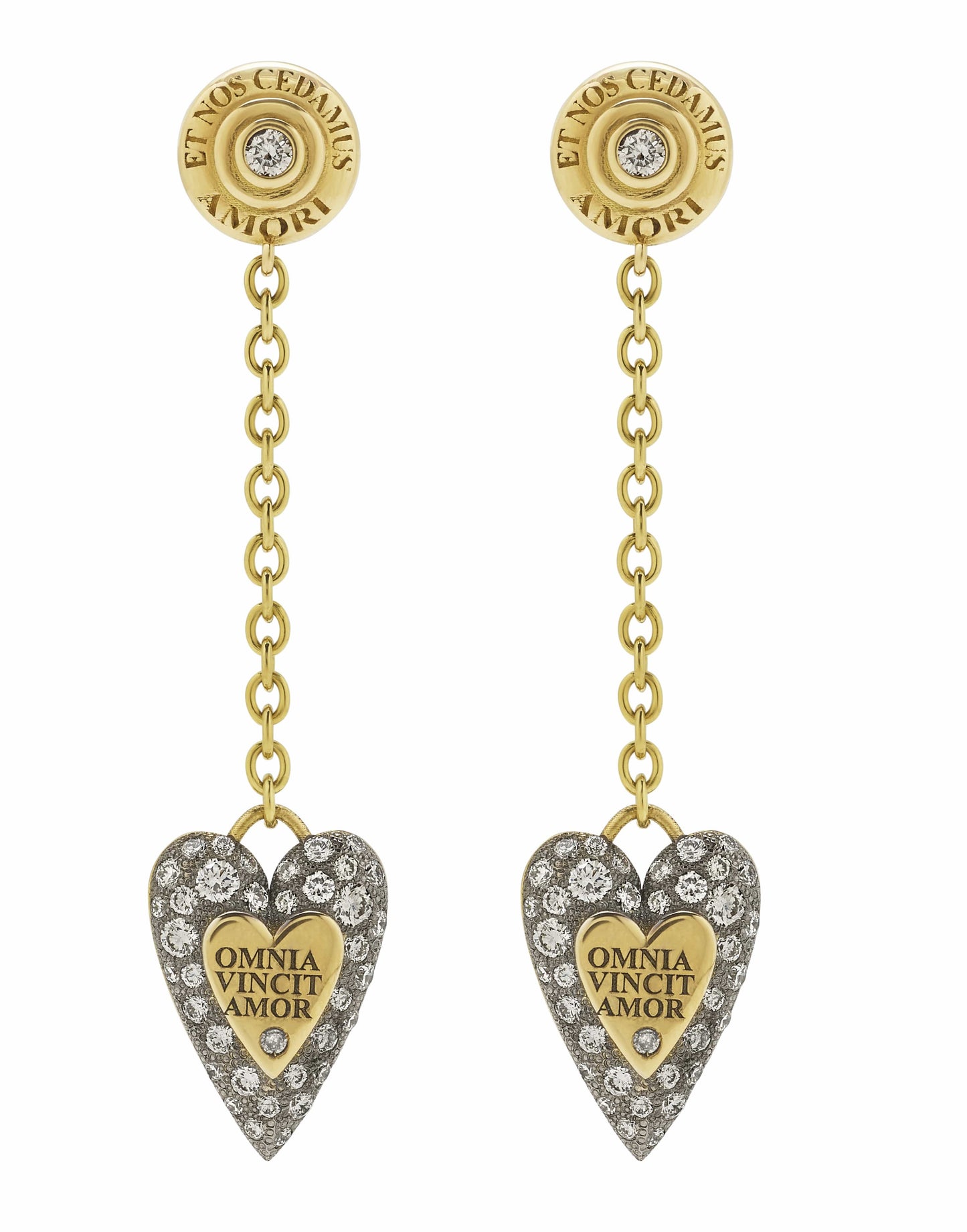 MARIANI-Omnia Vincit Amor Drop Earrings-YELLOW GOLD