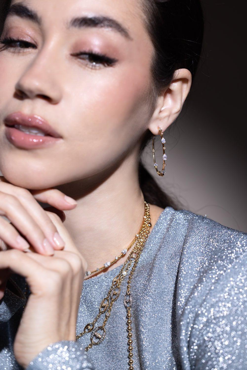 MARIANI-Phantom Hoop Earrings - Yellow Gold-YELLOW GOLD