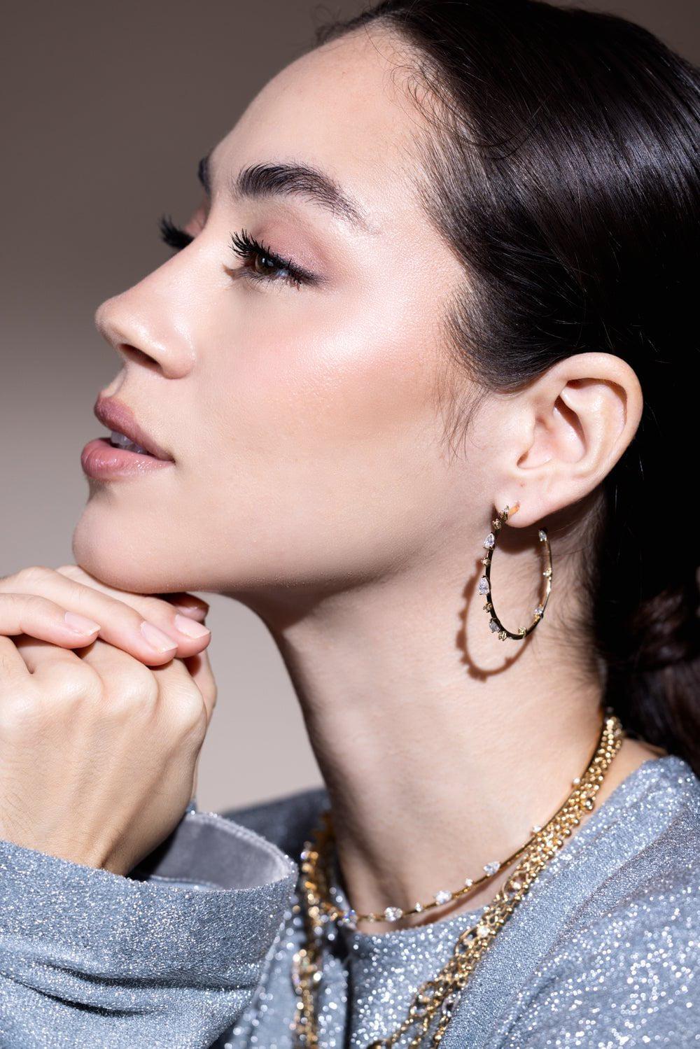 MARIANI-Phantom Hoop Earrings - Yellow Gold-YELLOW GOLD