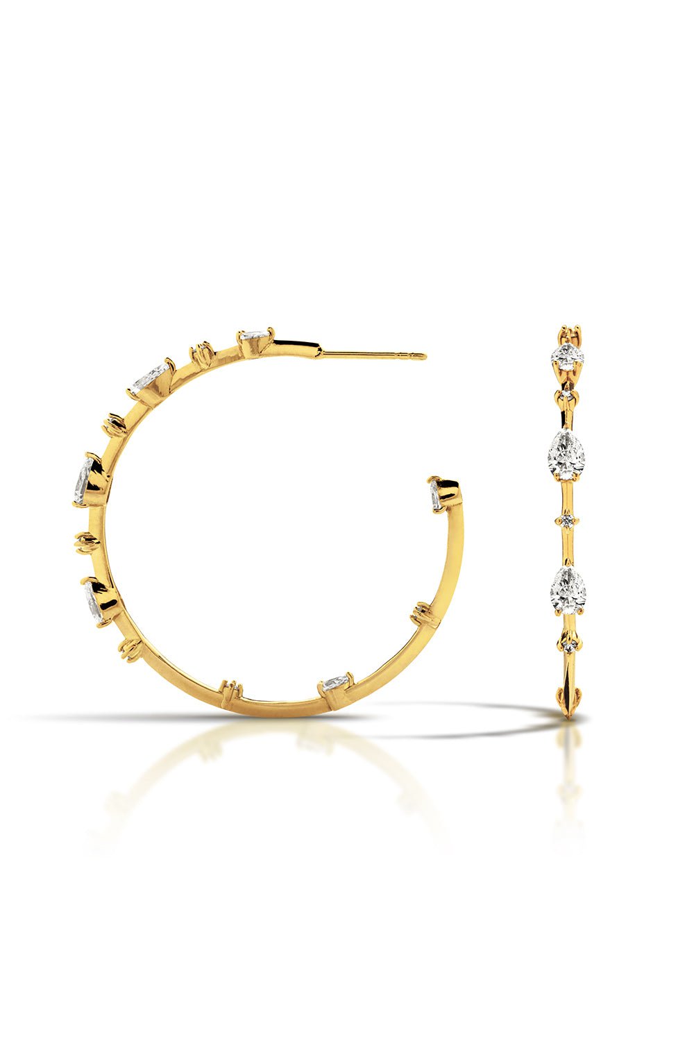 MARIANI-Phantom Hoop Earrings - Yellow Gold-YELLOW GOLD