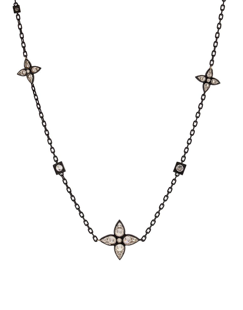 MARIANI-Black Lucilla Diamond Station Necklace-WHITE GOLD