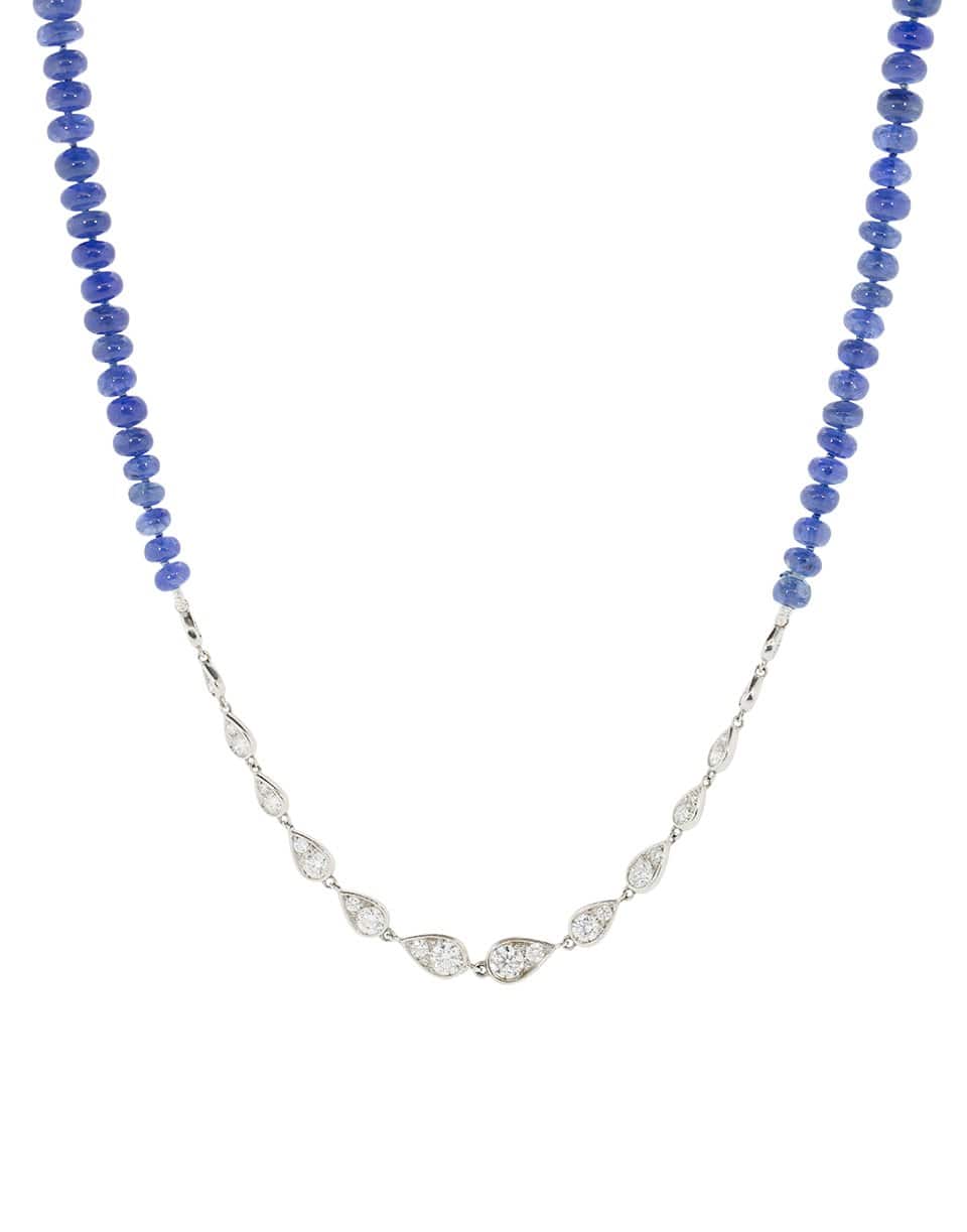 MARIANI-Diamond and Sapphire Wrap Necklace-WHITE GOLD