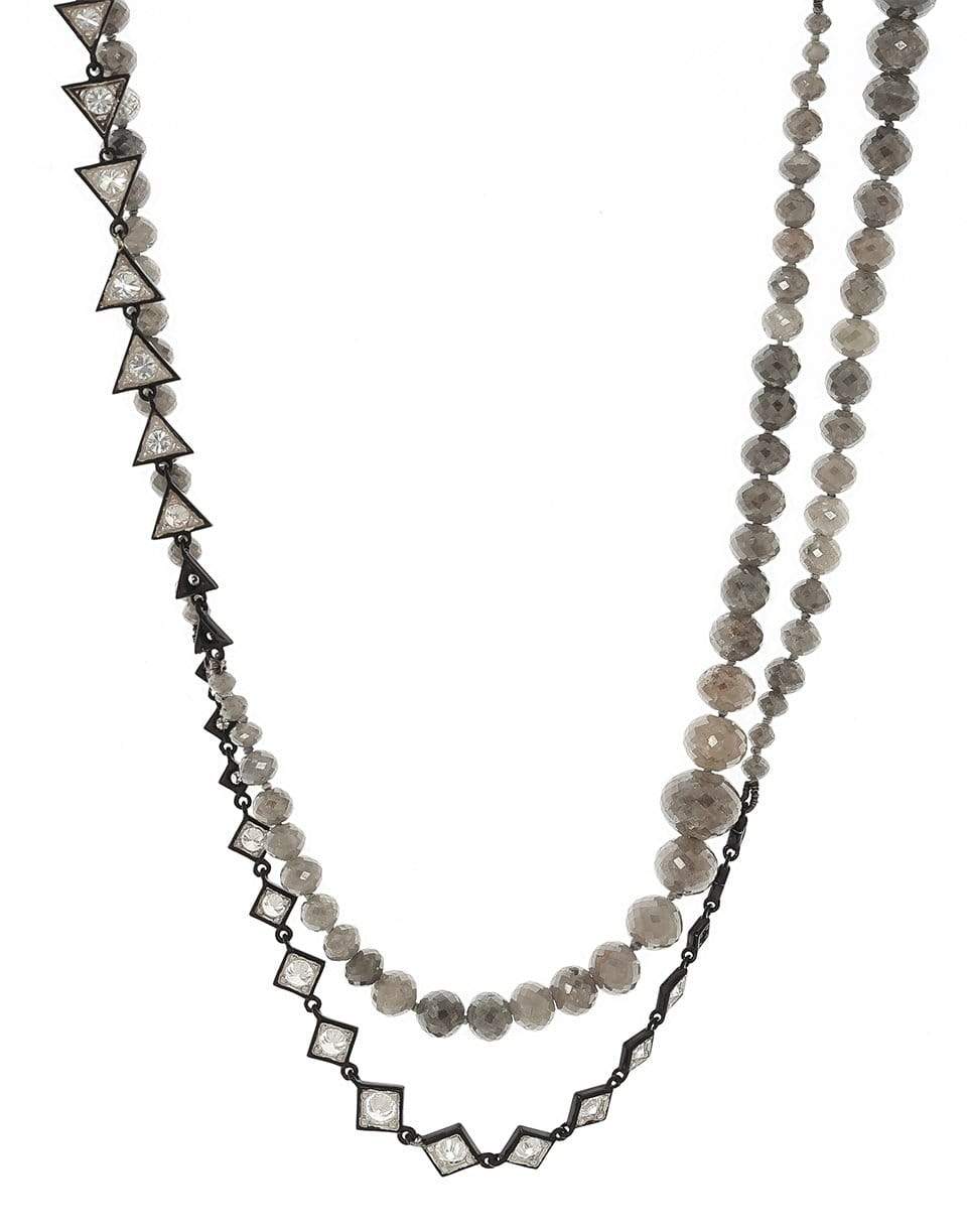 MARIANI-Ice Diamond and White Daimond Sautoir Necklace-WHITE GOLD