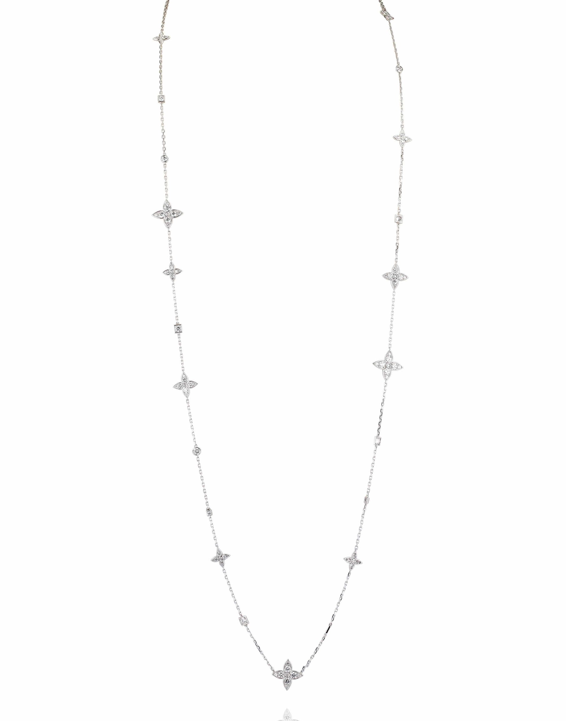 MARIANI-Lucilla Diamond Station Necklace-WHITE GOLD