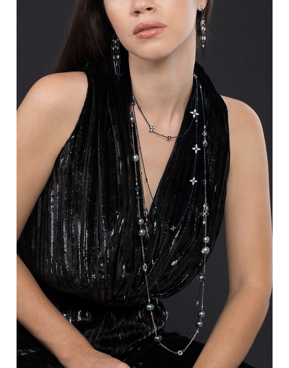 MARIANI-Mare Pearl, Sapphire, and Diamond Necklace-WHITE GOLD
