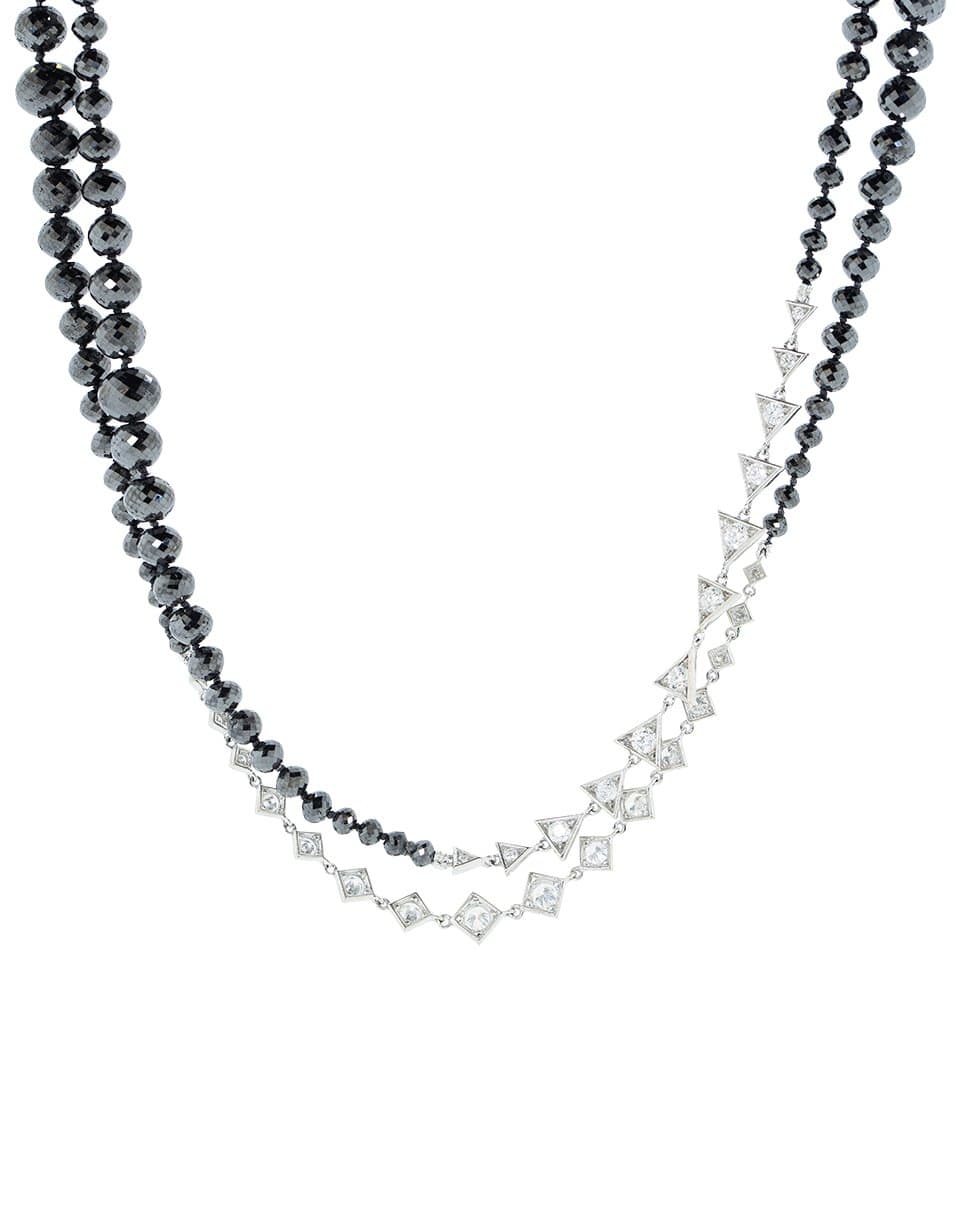 MARIANI-Sautoir Black Diamond Necklace-WHTGLD