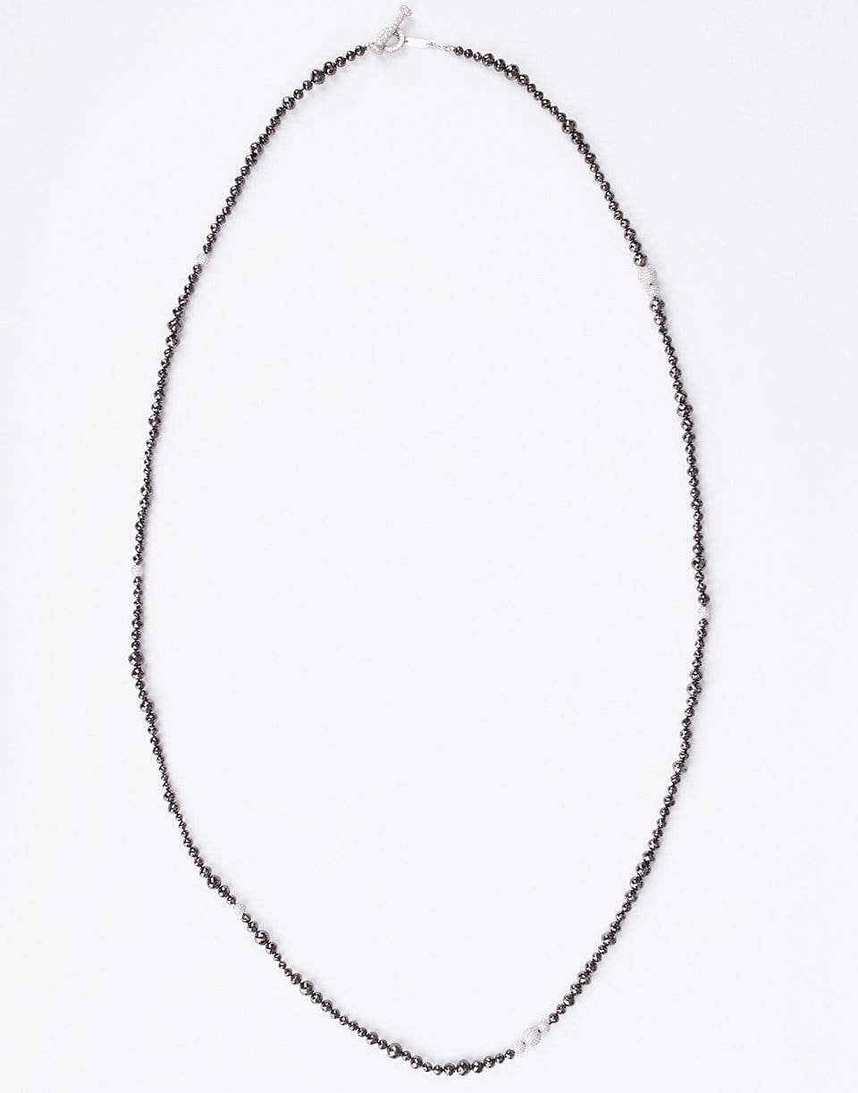 MARIANI-Wrap Black Diamond Necklace-WHTGLD