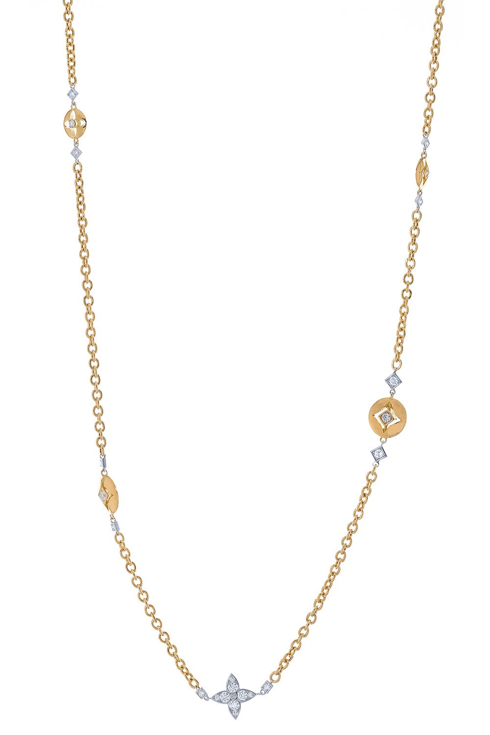 MARIANI-Diamond Station Necklace-YELLOW GOLD