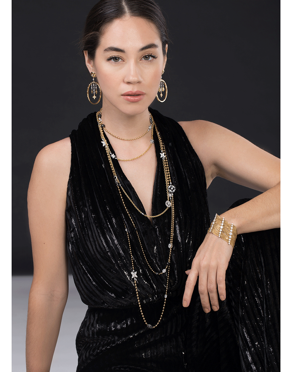 MARIANI-Lucilla Diamond Bead Necklace-YELLOW GOLD