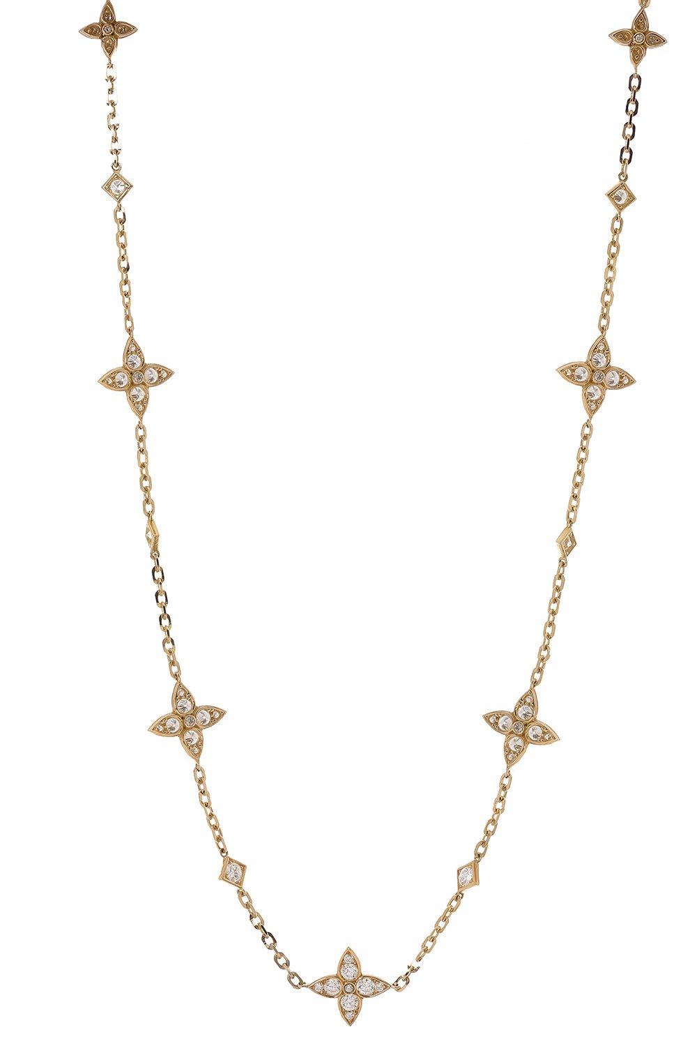 MARIANI-Short Diamond Station Necklace-YELLOW GOLD