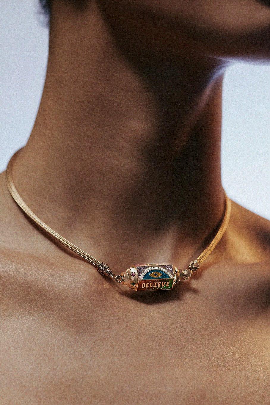 MARIE LICHTENBERG-Believe Locket Necklace-ROSE GOLD
