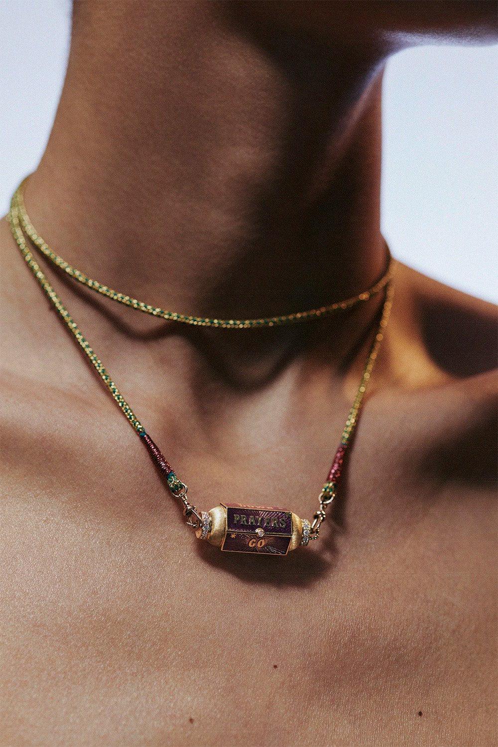 MARIE LICHTENBERG-Prayers Box Locket Necklace-ROSE GOLD