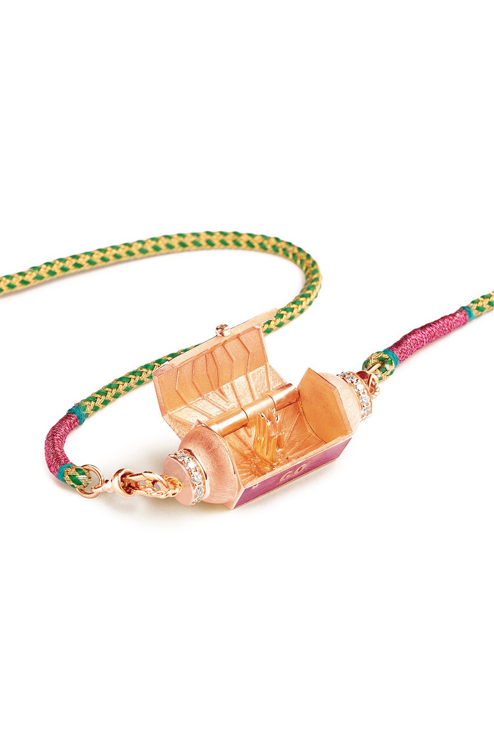 MARIE LICHTENBERG-Prayers Box Locket Necklace-ROSE GOLD