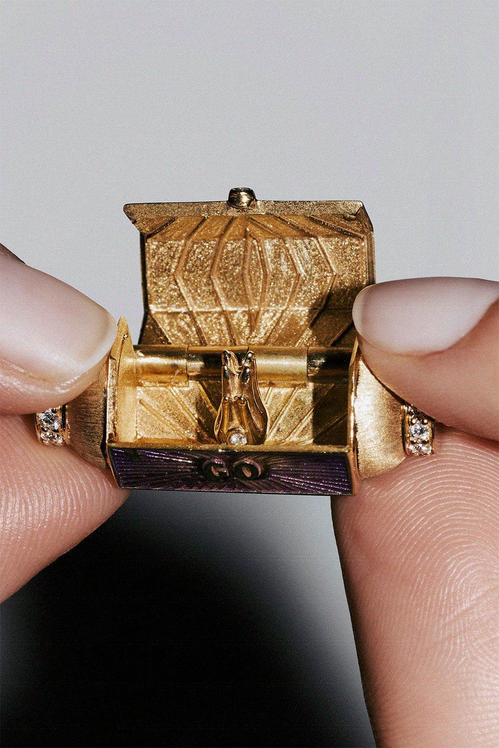 MARIE LICHTENBERG-Prayers Box Locket Necklace-ROSE GOLD