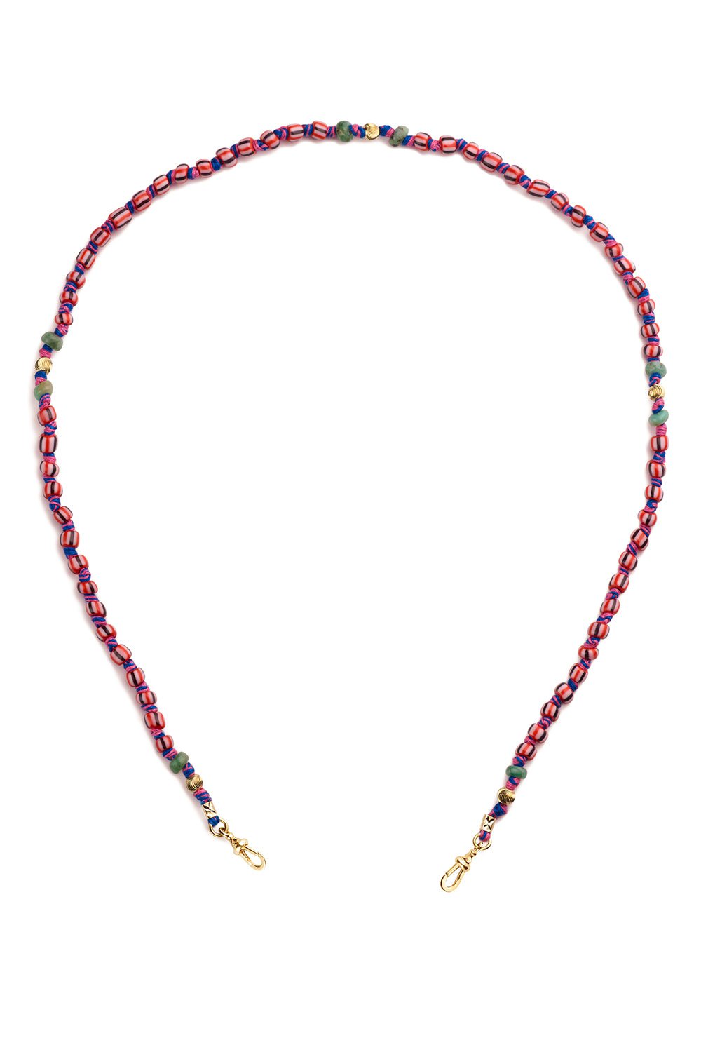 MARIE LICHTENBERG-Mauli Beads Ghana Black and Pink Chain-