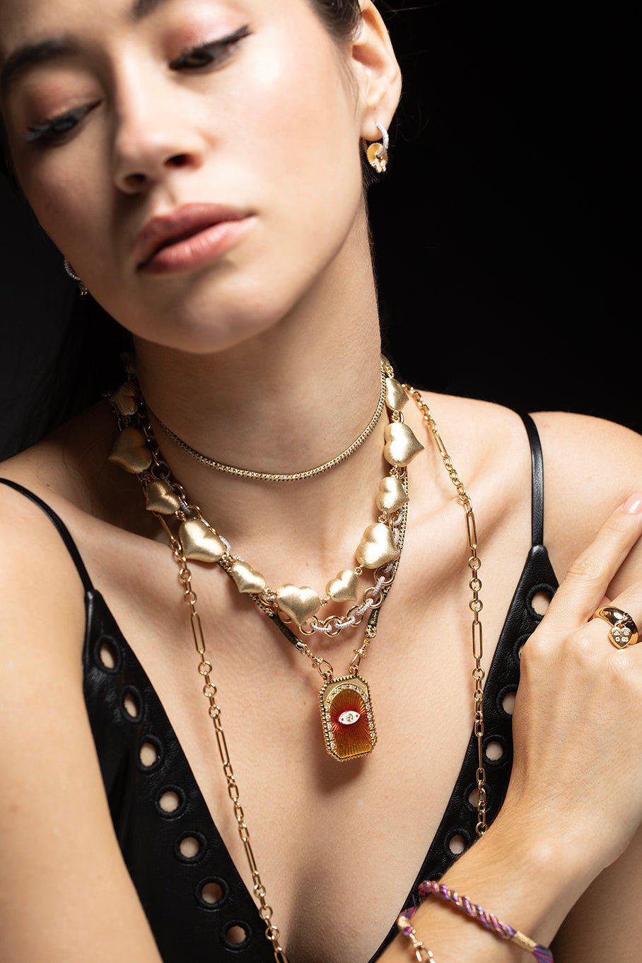 MARIE LICHTENBERG-Heart Link Chain-YELLOW GOLD