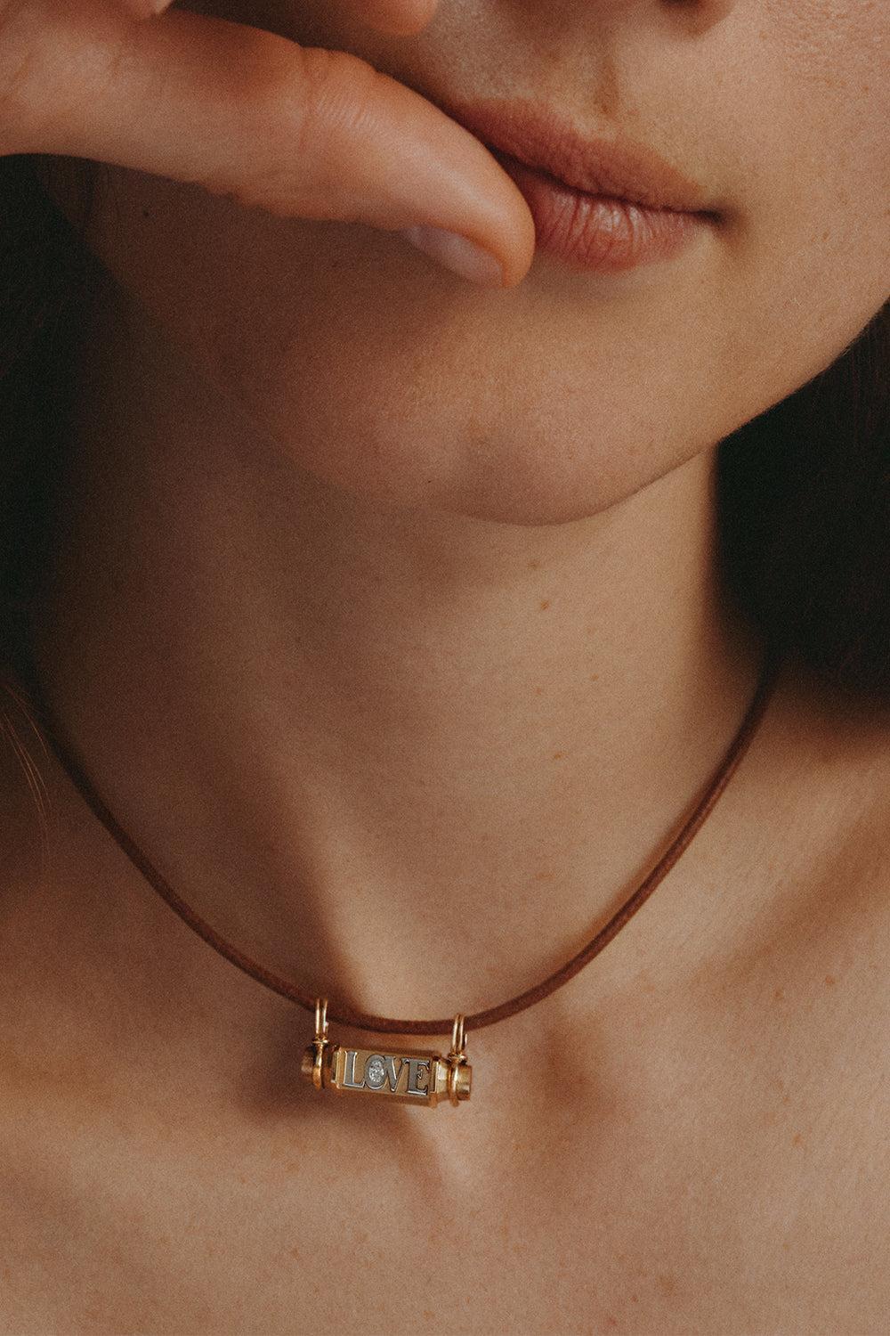Diamond Love Smash Locket Necklace-YELLOW GOLD-JEWELRYFINE JEWELNECKLACE O-MARIE LICHTENBERG