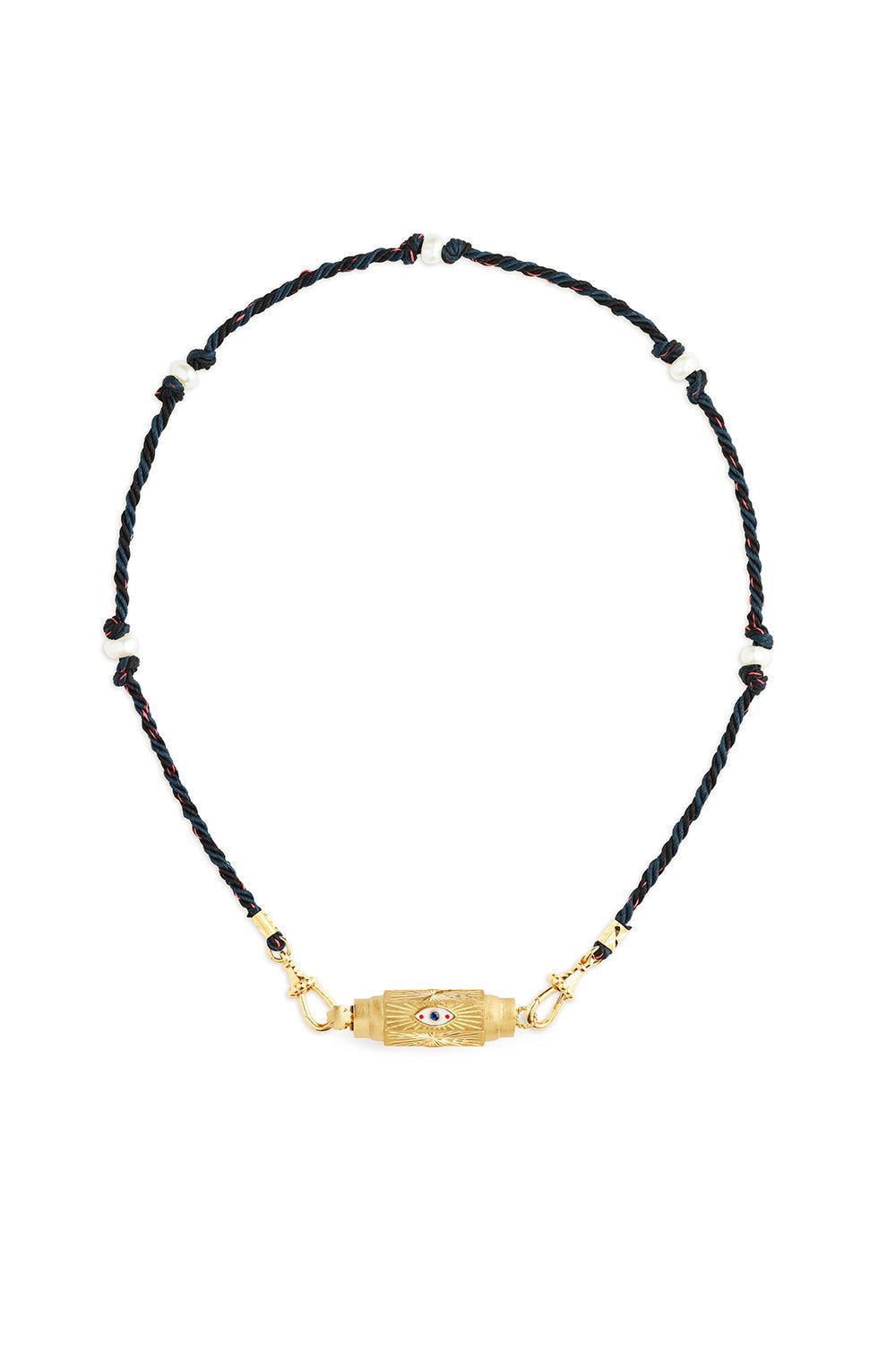 MARIE LICHTENBERG-Evil Eye Baby Locket Necklace-YELLOW GOLD
