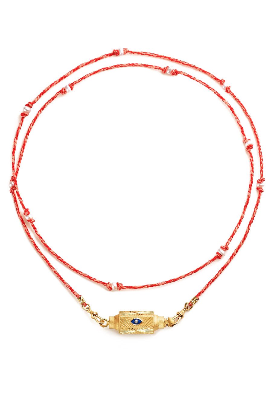 MARIE LICHTENBERG-Evil Eye Gold Locket Necklace-YELLOW GOLD