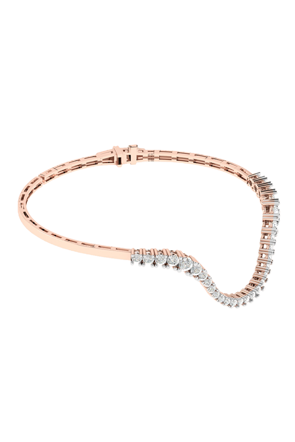 Diamond Half Pave Radiant Bracelet-ROSE-JEWELRYFINE JEWELBRACELET O-MARIE MAS