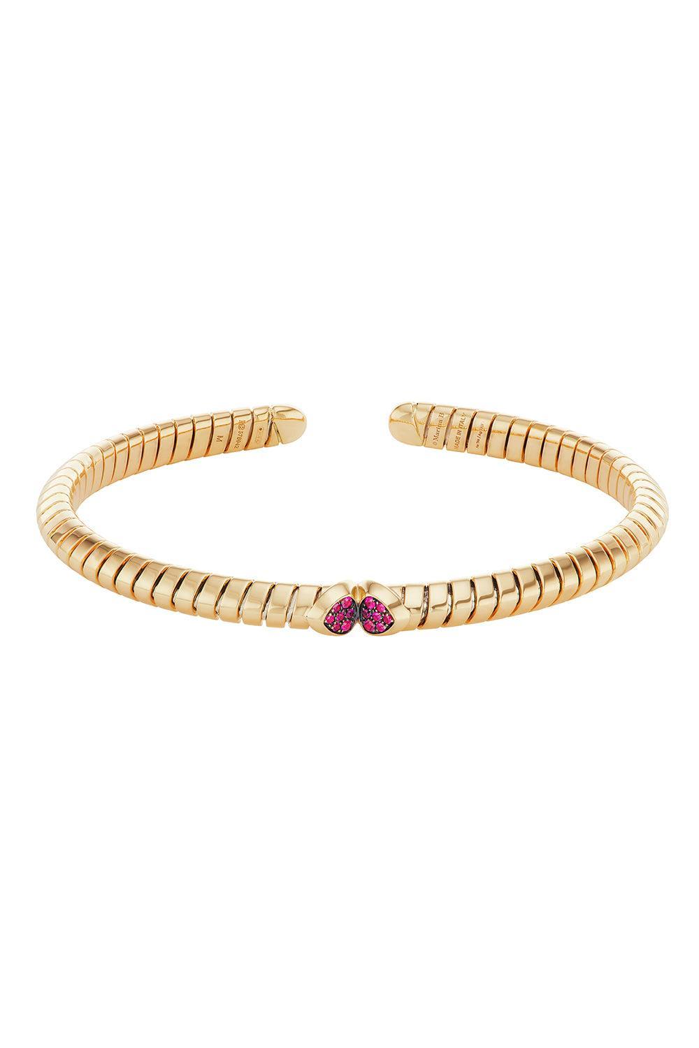 Ruby Trisolina Bangle Bracelet-YELLOW GOLD-MEDIUM-JEWELRYFINE JEWELBRACELET O-MARINA B