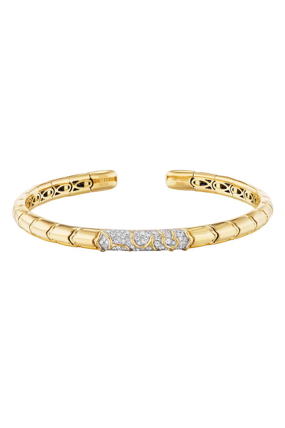 Diamond Ondine Bangle Bracelet-YELLOW GOLD-SMALL-JEWELRYFINE JEWELBRACELET O-MARINA B