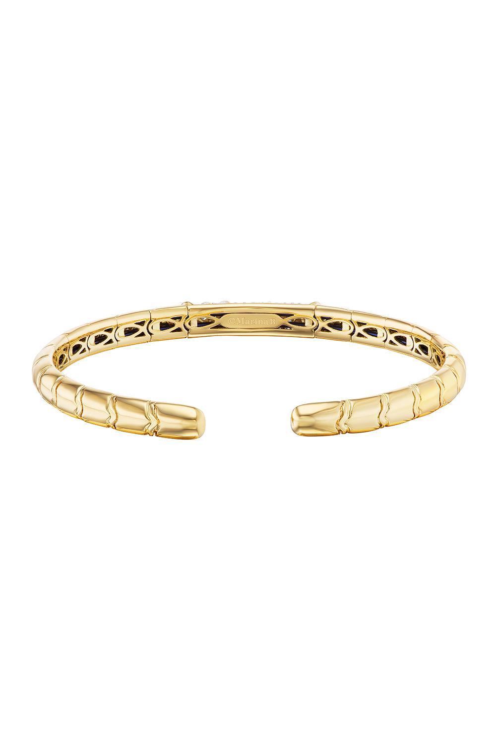 Diamond Ondine Bangle Bracelet-YELLOW GOLD-SMALL-JEWELRYFINE JEWELBRACELET O-MARINA B