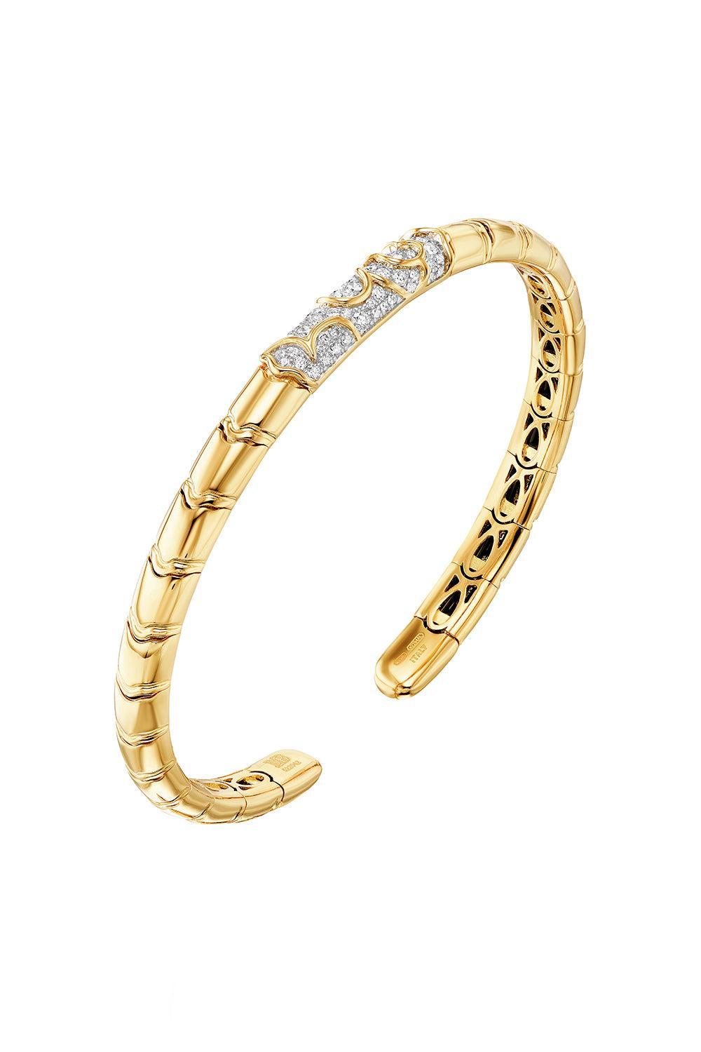 Diamond Ondine Bangle Bracelet-YELLOW GOLD-SMALL-JEWELRYFINE JEWELBRACELET O-MARINA B