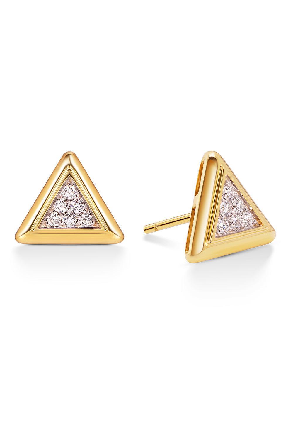MARINA B-Diamond Triangolini Stud Earrings-YELLOW GOLD