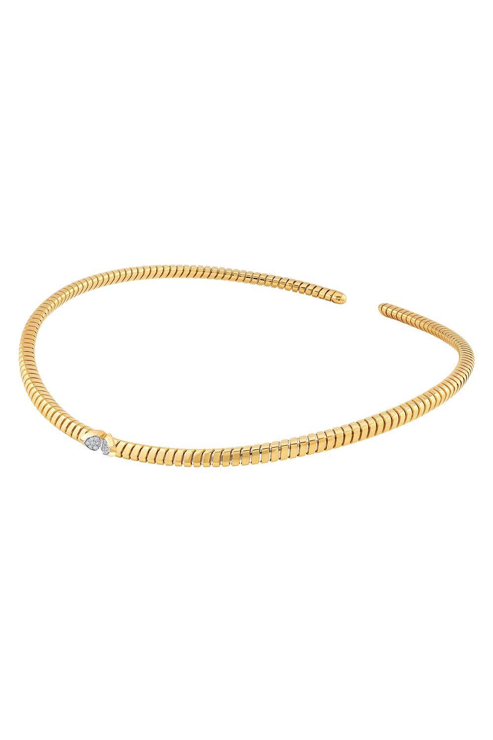 Diamond Trisolina Collar Necklace-YELLOW GOLD-MEDIUM-JEWELRYFINE JEWELNECKLACE O-MARINA B