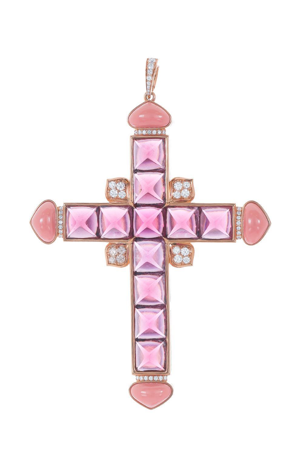 Cencia Cross Pendant-ROSE GOLD-JEWELRYFINE JEWELPENDANT-MARINA B