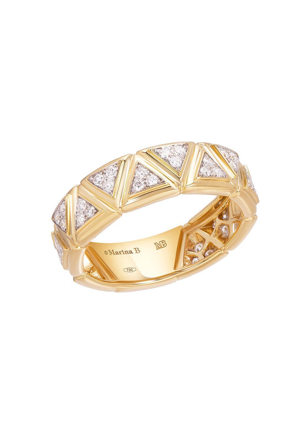MARINA B-Diamond Triangolini Rng-YELLOW GOLD