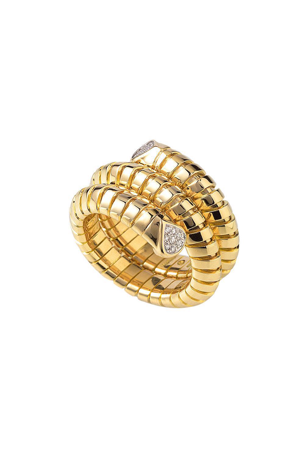 MARINA B-Trisola Pavé Diamond Ring-YELLOW GOLD