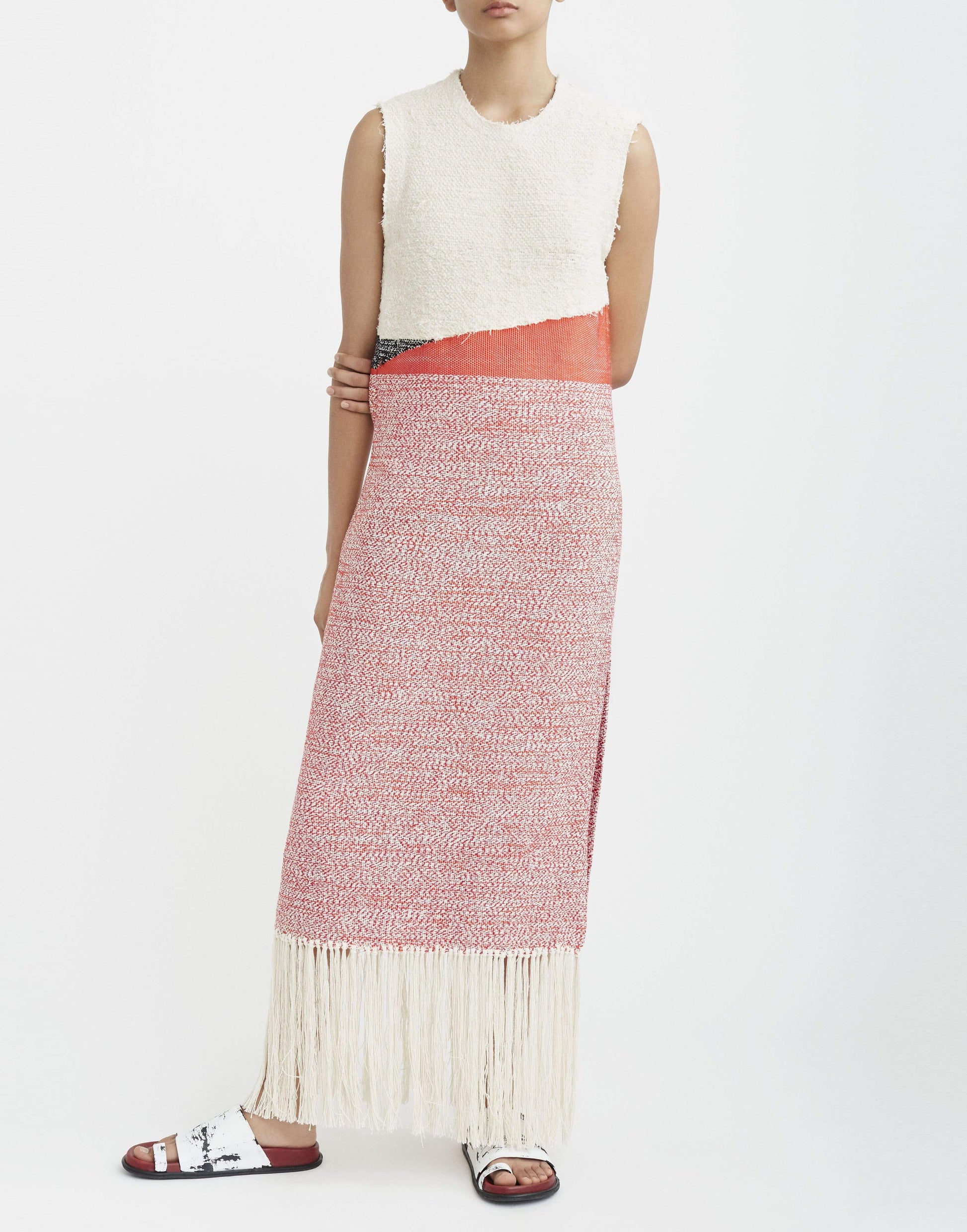 MARINA MOSCONE-Sleeveless Sheath Dress-