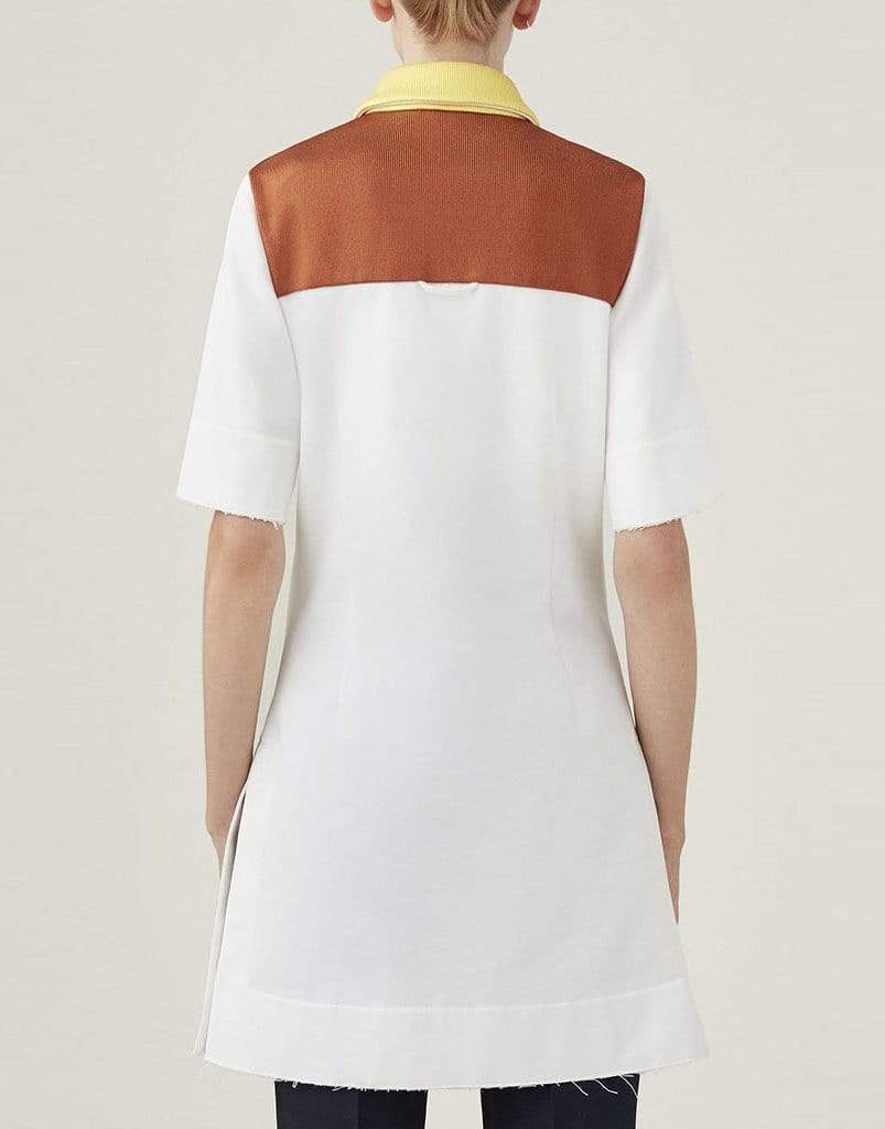 MARINA MOSCONE-Shirt with Exploded Knit Yoke-