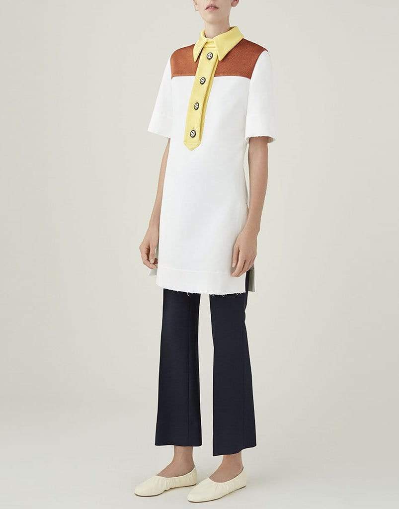 MARINA MOSCONE-Shirt with Exploded Knit Yoke-