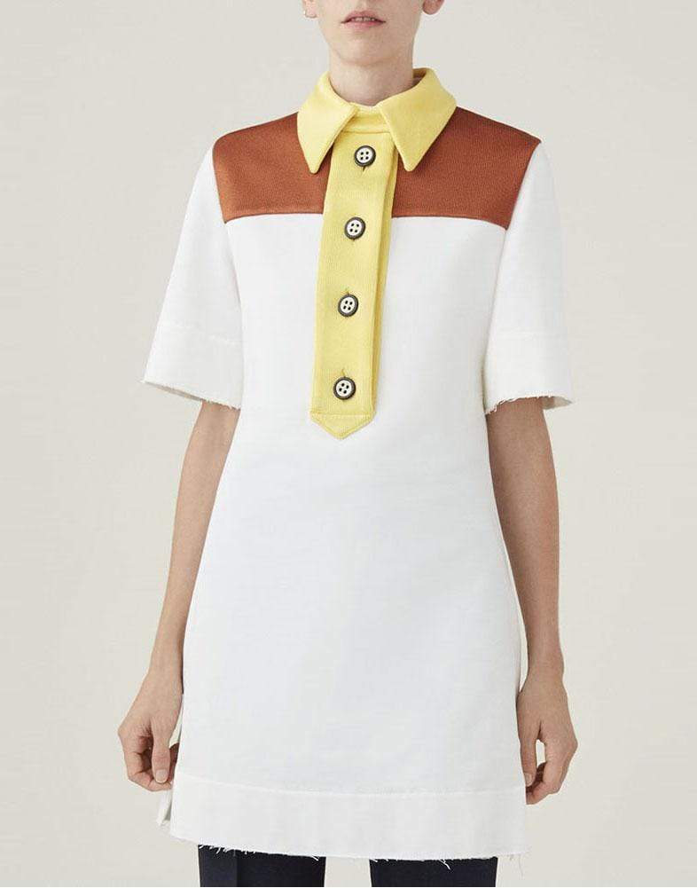 MARINA MOSCONE-Shirt with Exploded Knit Yoke-