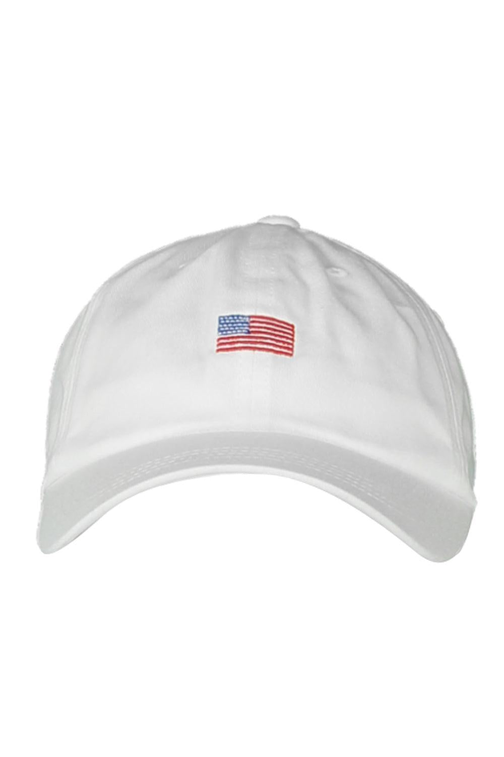 American Flag White Hat-WHITE-ACCESSORIEHEADWEAR-MARISSA COLLECTIONS