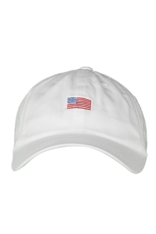 American Flag White Hat-WHITE-ACCESSORIEHEADWEAR-MARISSA COLLECTIONS