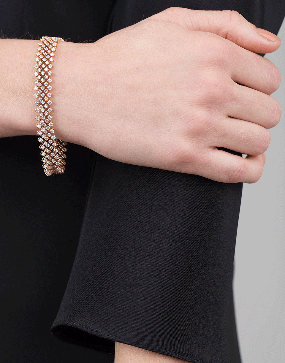 MARISSA DIAMONDS-Diamond Mesh Bracelet-ROSE GOLD