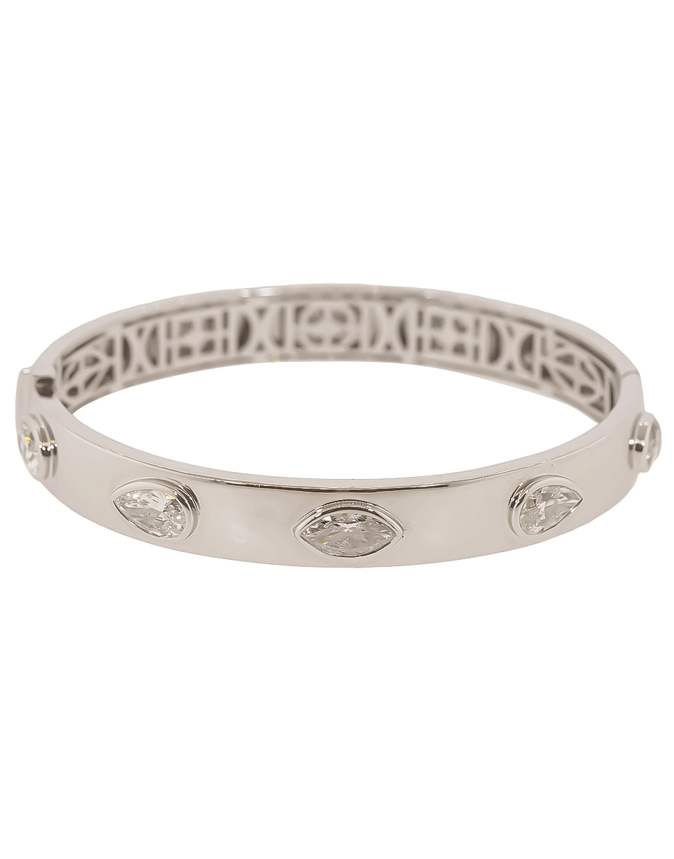 MARISSA DIAMONDS-White Gold Mixed Shape Diamond Bangle-WHITE GOLD